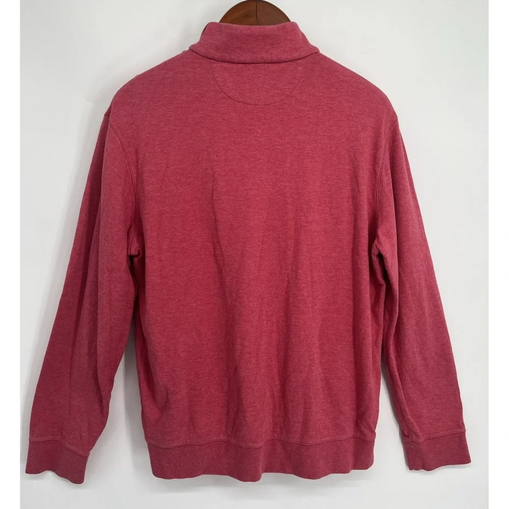 Polo Ralph Lauren Sweatshirt Mens L Salmon Pink 1/4 Zip Up Preppy Pony Pullover